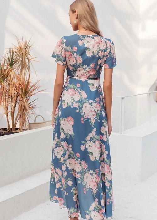 Vestido Midi Transpassado Floral