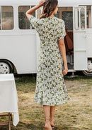 Vestido Midi Envelope Babado